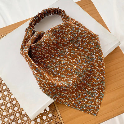 Women's Casual Simple Style Ditsy Floral Cloth scarf Hair Tie