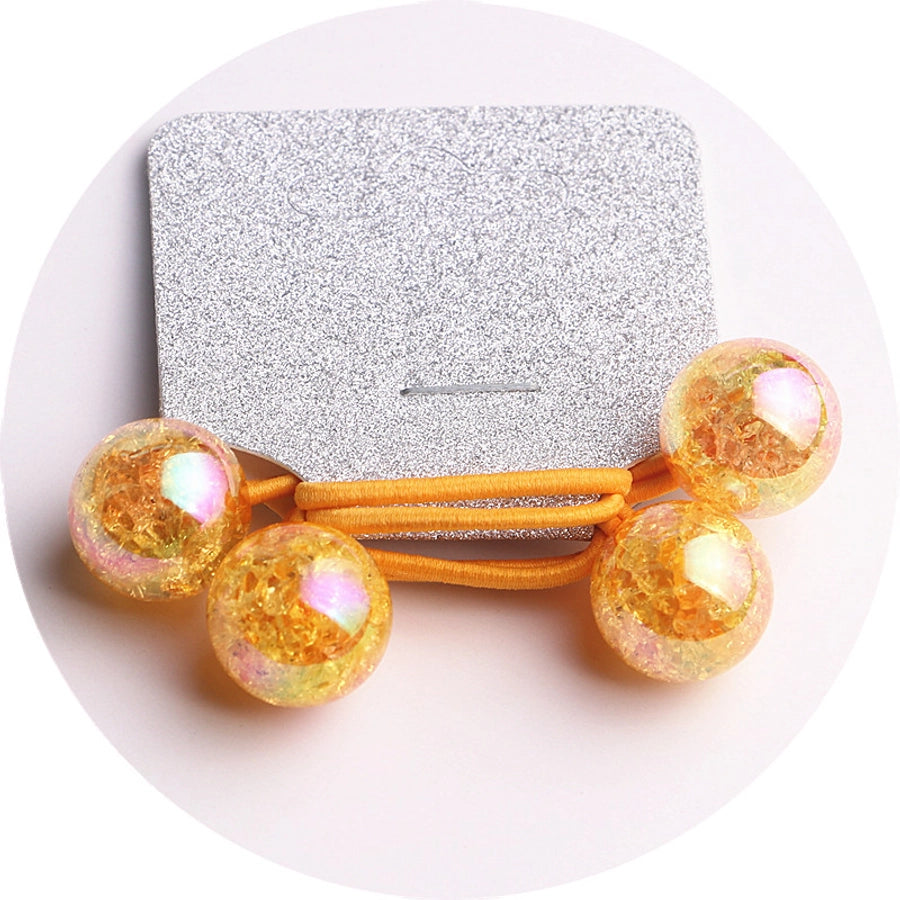 Kid'S Cute Simple Style Round Colorful Arylic Hair Tie