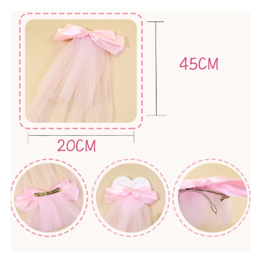 Women's Lady Sweet Bow Knot Cloth Polyester Hair Clip