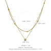 Jewelry Simple Style Round 304 Stainless Steel Zircon 18K Gold Plated Inlay Double Layer Necklaces