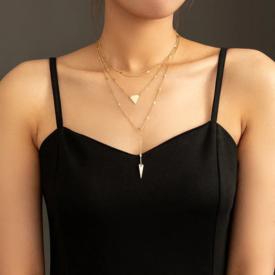 Copper cable chain Geometric Necklace