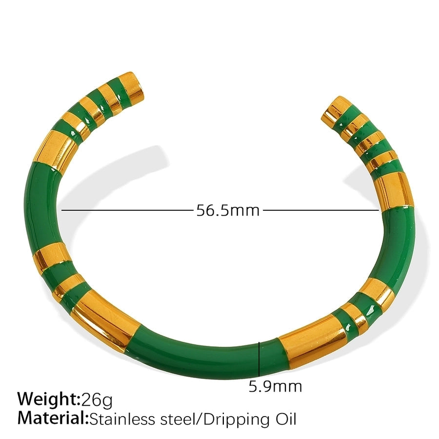 IG Style Casual Simple Style Geometric 304 Stainless Steel 18K Gold Plated Bangle In Bulk