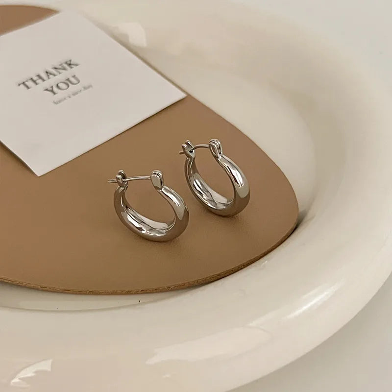 1 Pair Streetwear Geometric Heart Shape Plating Alloy Earrings