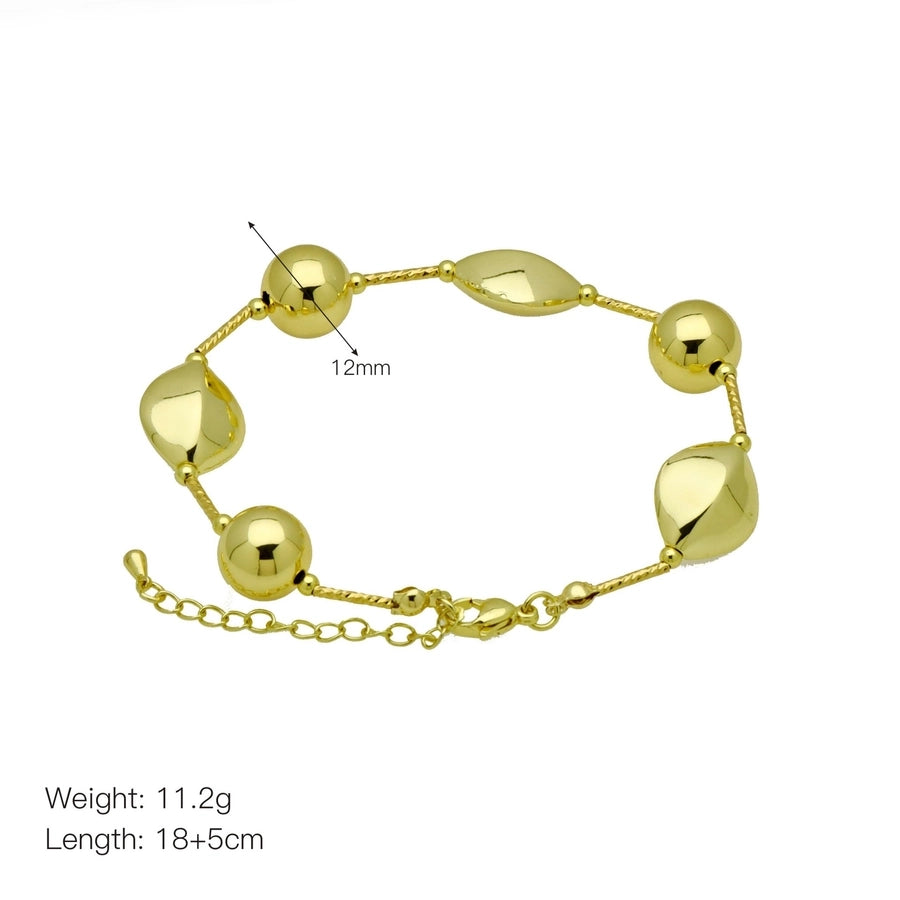 Copper 18K Gold Plated Plating Geometric Solid Color Bracelets