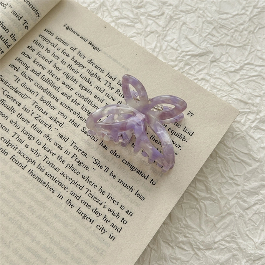 simple style color block acetic acid sheets butterfly hair claws