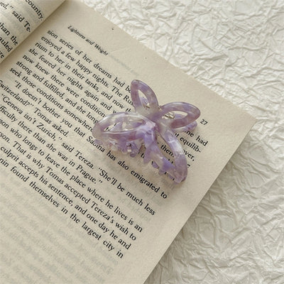 simple style color block acetic acid sheets butterfly hair claws