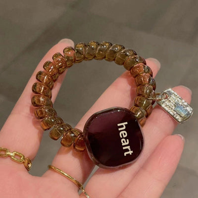 Korean New Acetic Acid Jelly Square Smile Phone Line Hair Ring Dopamine Girl Hair Rope Women