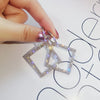 1 pair retro geometric heart shape bow knot alloy rhinestones drop earrings