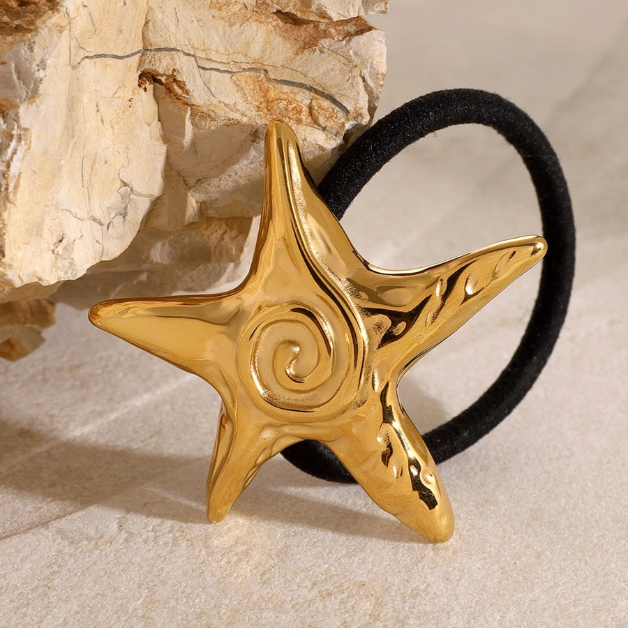 Women's Beach Simple Style Starfish Hippocampus 304 Stainless Steel Plating Hair Tie