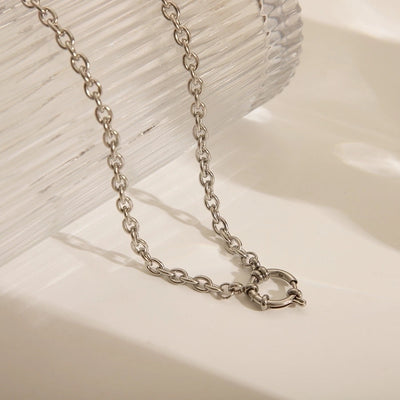 Jewelry Casual Basic Commute Solid Color 304 Stainless Steel 18K Gold Plated Pendant Necklace