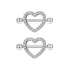 1 Pair Nipple Rings & Studs Hip-Hop Shiny Heart Shape Flower Butterfly 316L Stainless Steel  Copper Inlay Zircon Nipple Rings & Studs