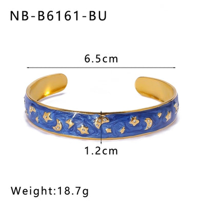 IG Style Flower 304 Stainless Steel Zircon Bangle In Bulk