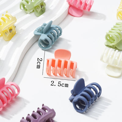 women's simple style colorful plastic hollow out hair claws