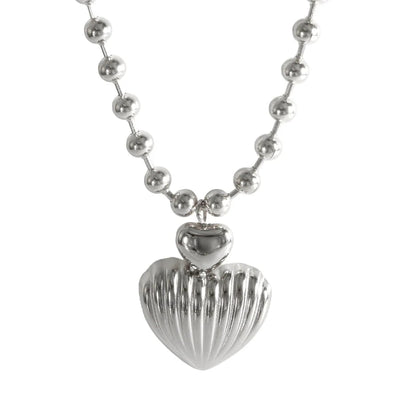 Jewelry IG Style Simple Style Commute Heart Shape 304 Stainless Steel Earrings Necklace