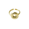Copper Brass 18K Gold Plated Letter Open Rings