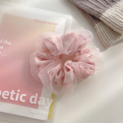 fashion stripe flower cloth hair tie