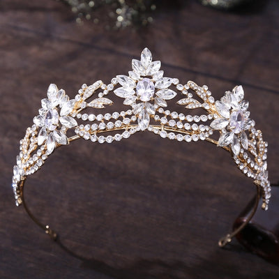 fashion oval crown alloy inlaid zircon crown 1 piece