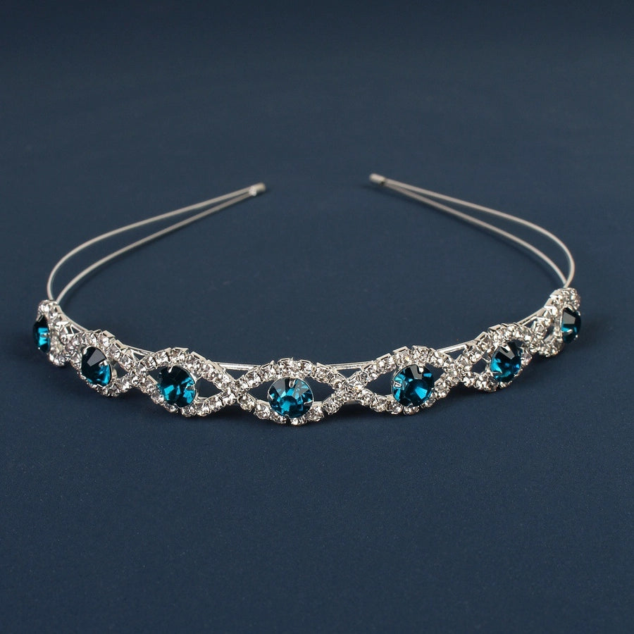 simple style crown flower copper inlay artificial pearls rhinestones hair band 1 piece