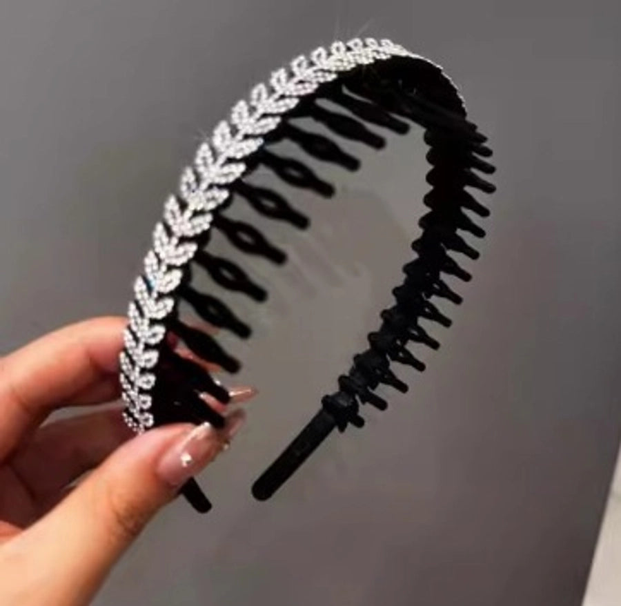 Women's Sweet Shiny Flower Arylic Inlay Rhinestones Pearl Hair Band