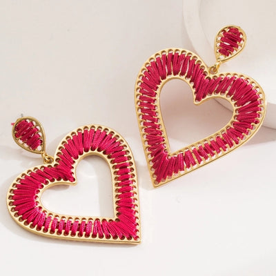 1 Pair Wedding Vacation Simple Style Heart Shape Alloy 16K Gold Plated Drop Earrings