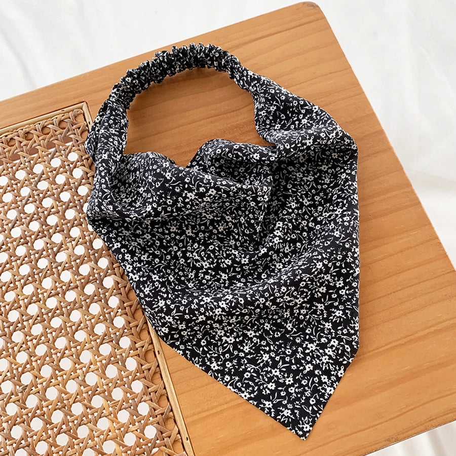 Women's Casual Simple Style Ditsy Floral Cloth scarf Hair Tie