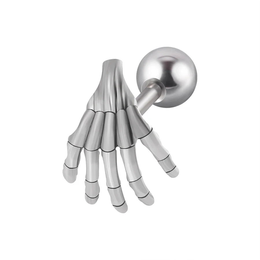 1 Piece Lip Rings Casual Elegant Vacation Ghost Hand 304 Stainless Steel 18K Gold Plated Ear Cartilage Rings & Studs