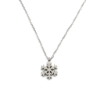 Jewelry IG Style Modern Style Commute Snowflake Titanium Steel Pendant Necklace
