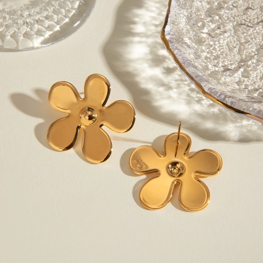1 Pair Sweet Flower 304 Stainless Steel Ear Studs