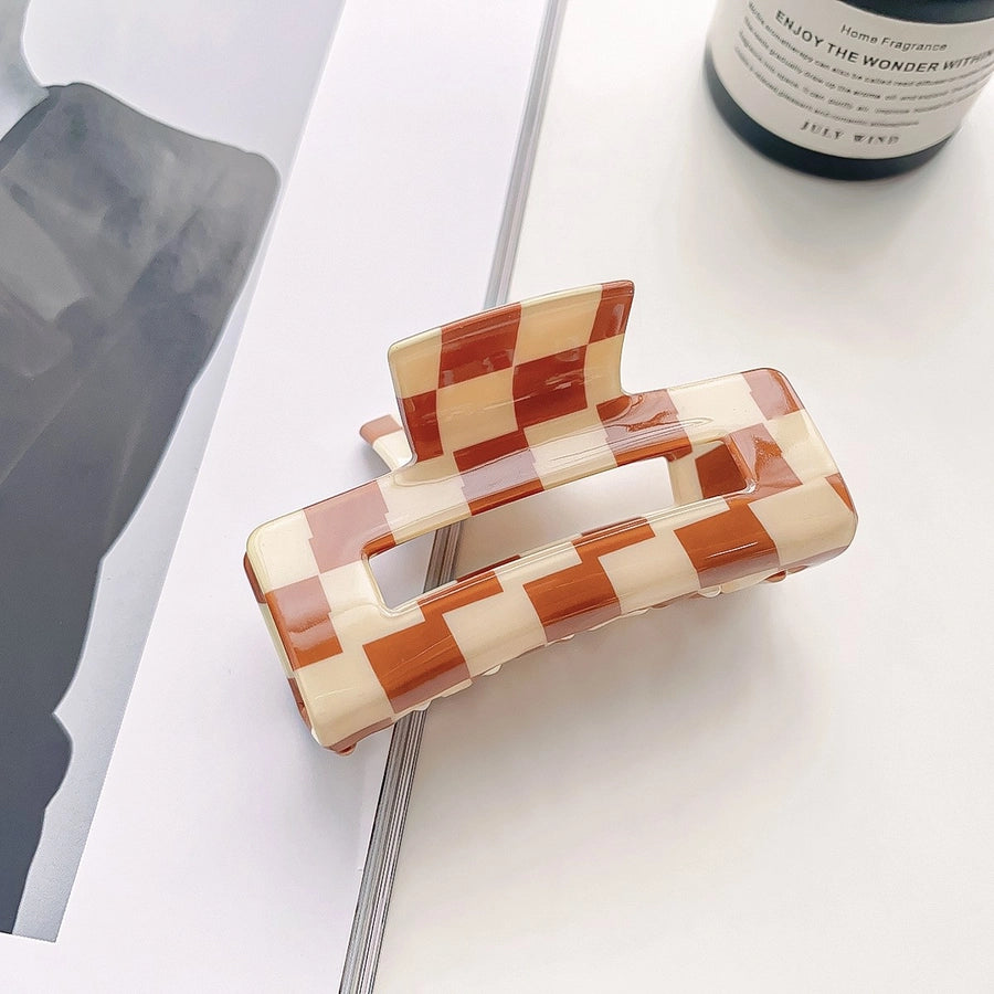 simple style lattice pvc hollow out hair claws