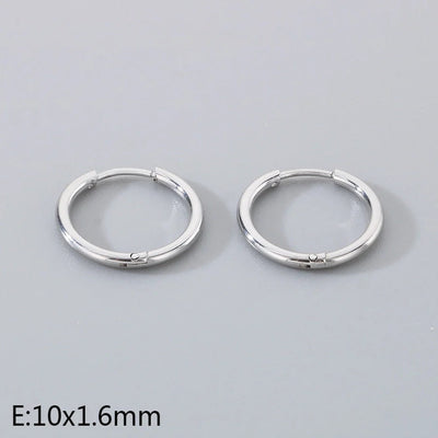 1 Pair Simple Style Round 304 Stainless Steel 18K Gold Plated Earrings