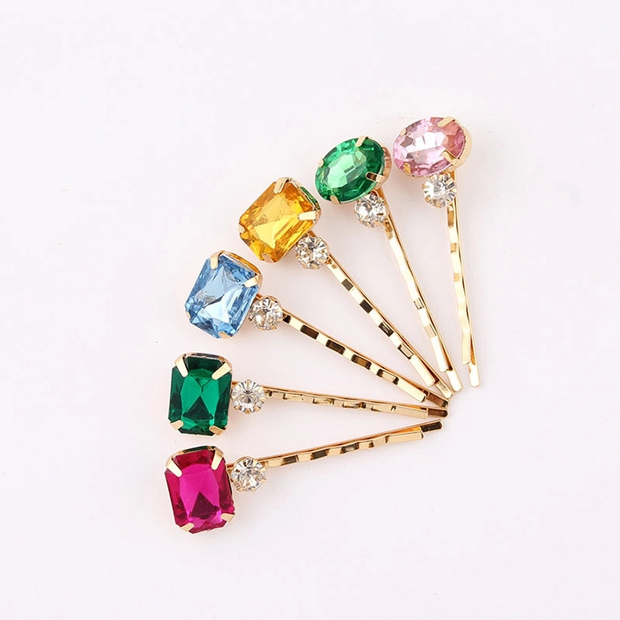 Women's Sweet Rectangle Alloy Plating Inlay Zircon Hair Clip