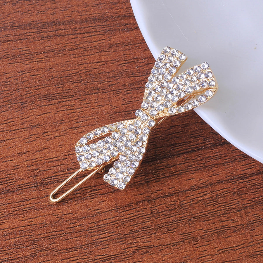 Alloy Rhinestone Bow Hairpin Women's Korean-style Internet Red Hairpin Side Korean-style Rhinestone Bow Frog Clip Side Clip