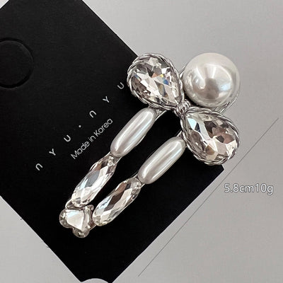 Women's Elegant Modern Style Classic Style Bow Knot Imitation Pearl Glass Inlay Imitation Pearl Glass Hair Clip