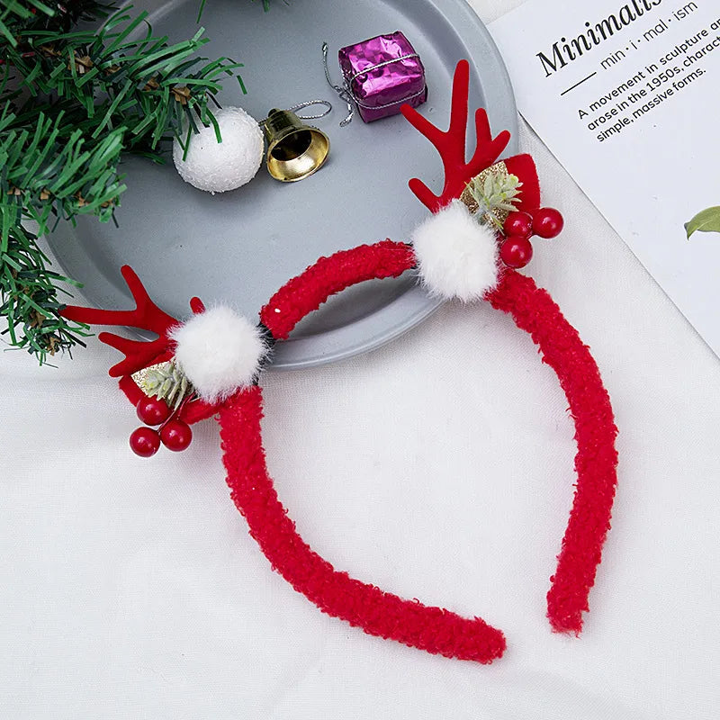 Christmas Fashion Women'S Antlers Flocking Handmade Hair Band