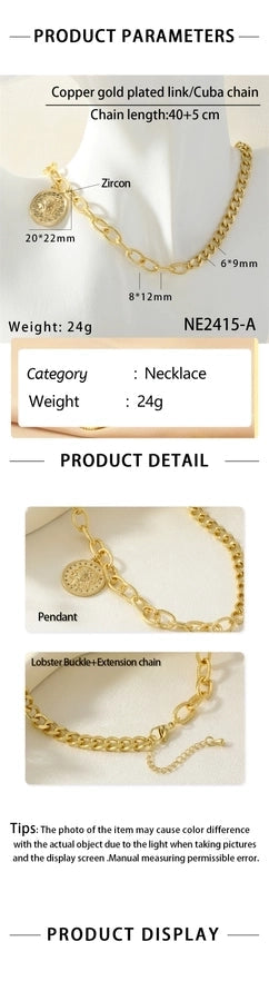 Jewelry Hip-Hop Portrait Copper Zircon Inlay Pendant Necklace