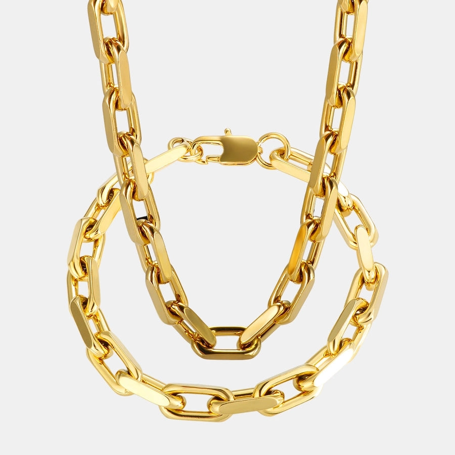 Jewelry Simple Style Geometric 304 Stainless Steel Bracelets Necklace