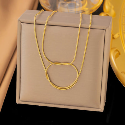 Jewelry Sweet Solid Color Titanium Steel Plating Pendant Necklace