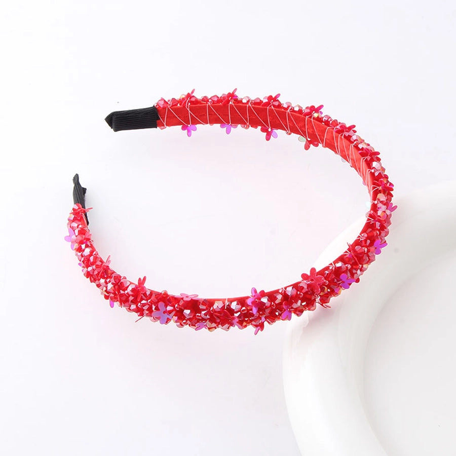 sweet solid color artificial crystal hair band 1 piece