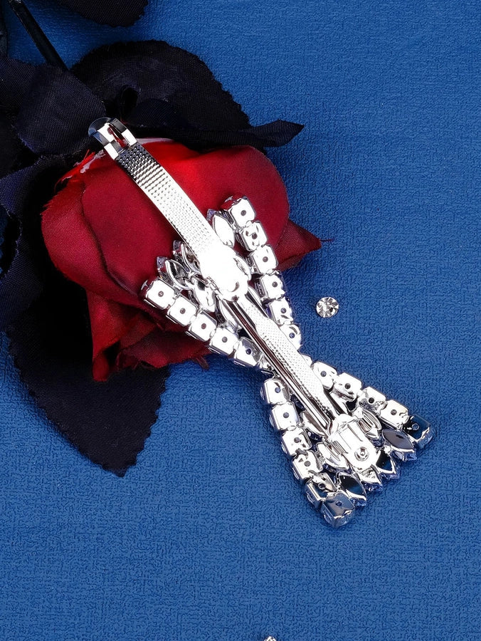 women's elegant sweet solid color alloy plating inlay rhinestones hair clip