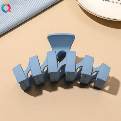 fashion solid color plastic metal hair claws 1 piece