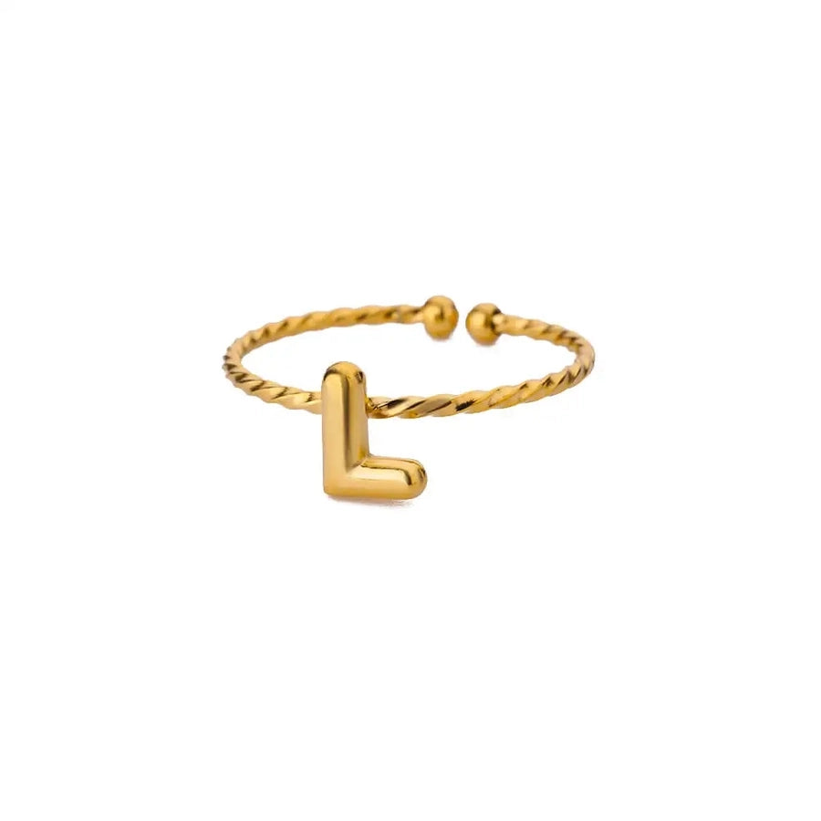 Jewelry Casual Simple Style Streetwear Letter 304 Stainless Steel 18K Gold Plated Open Rings