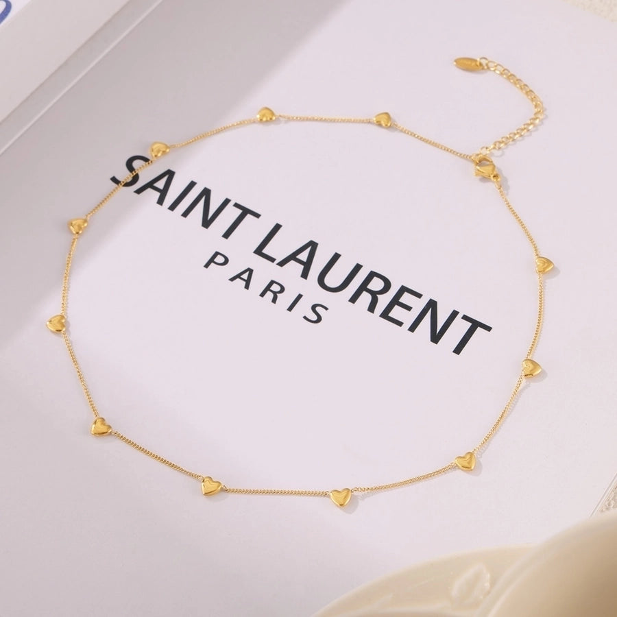 Jewelry Casual Beach Simple Style Heart Shape Titanium Steel Necklace