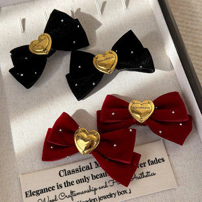 women's lady bow knot alloy cloth hair clip