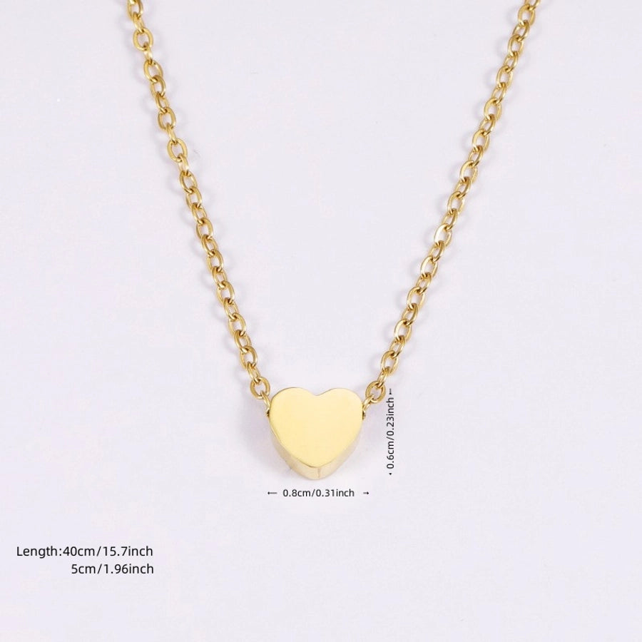 Jewelry IG Style Simple Style Commute Heart Shape 304 Stainless Steel 18K Gold Plated Plating Pendant Necklace