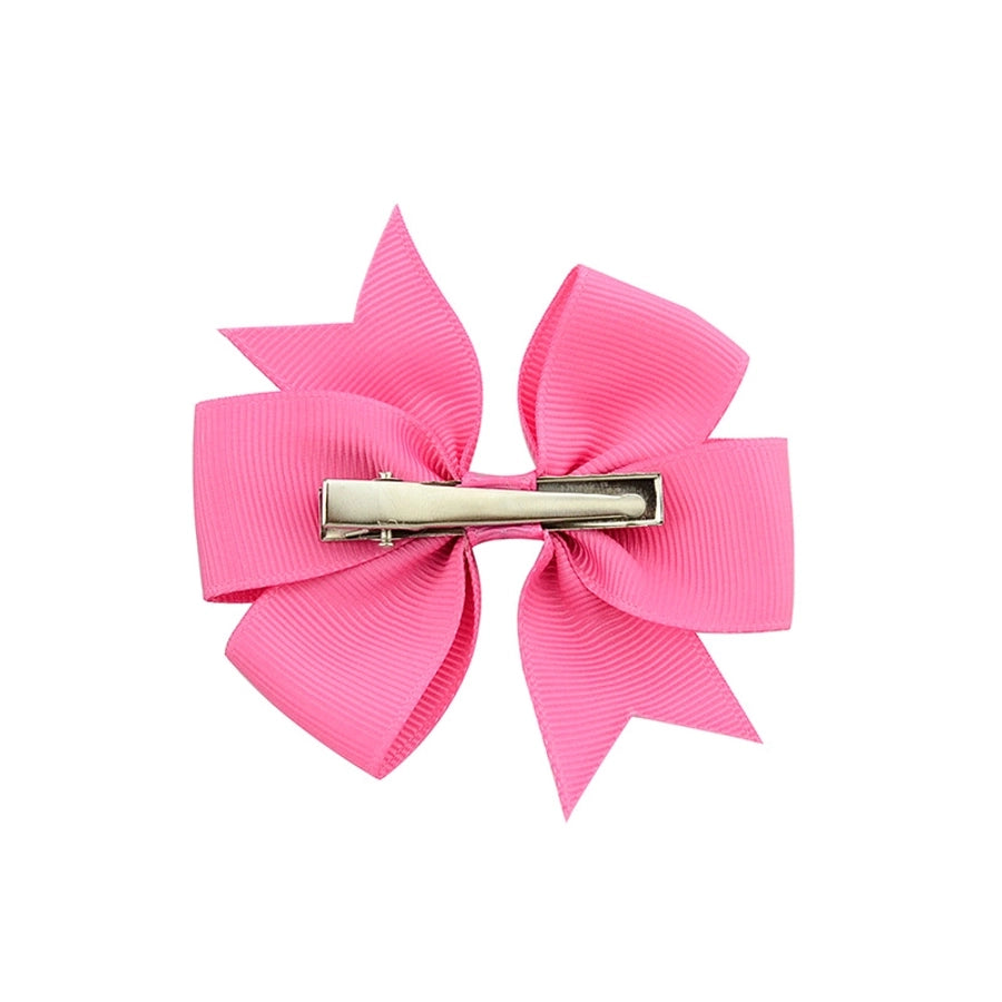 fashion baby v-shaped ribbed ribbon bow hairpin hair accessories