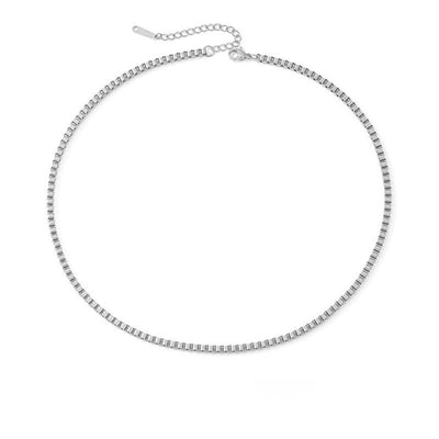 Jewelry Simple Style Geometric Solid Color Titanium Steel Chain Necklace