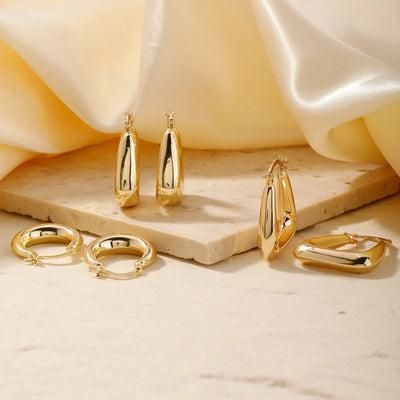 1 Pair Glam Luxurious Korean Style Geometric Inlay Copper Zircon K Gold Plated Ear clip