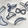 Casual Simple Style Heart Shape Bow Knot Arylic Alloy Hair Claws 1 Piece