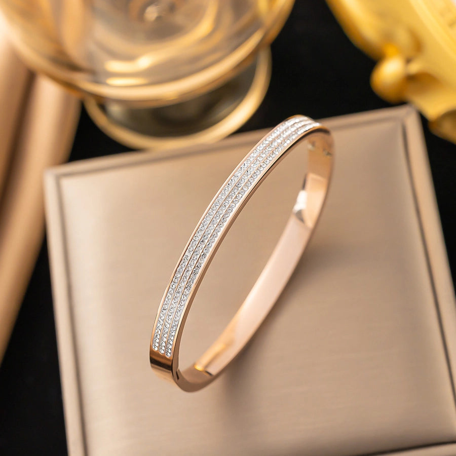 Sweet Solid Color Titanium Steel Stainless Steel Bracelets In Bulk