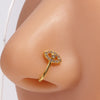 1 Piece Nose Rings & Studs Simple Style Commute Star Moon Copper Hollow Out Artificial Rhinestones Zircon 18K Gold Plated